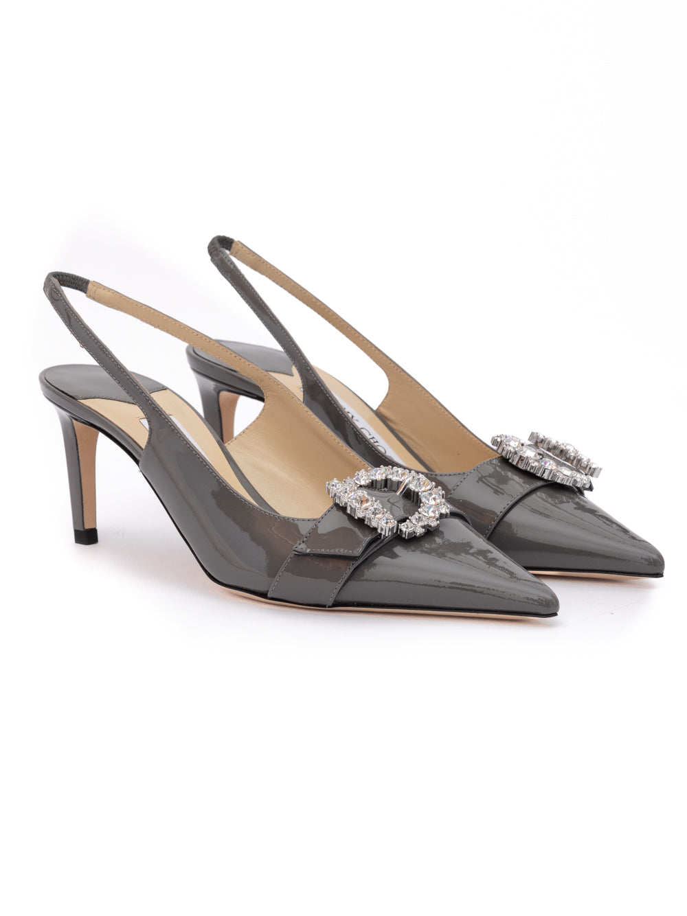 Jimmy Choo Storm Grey Patent Leather Pumps