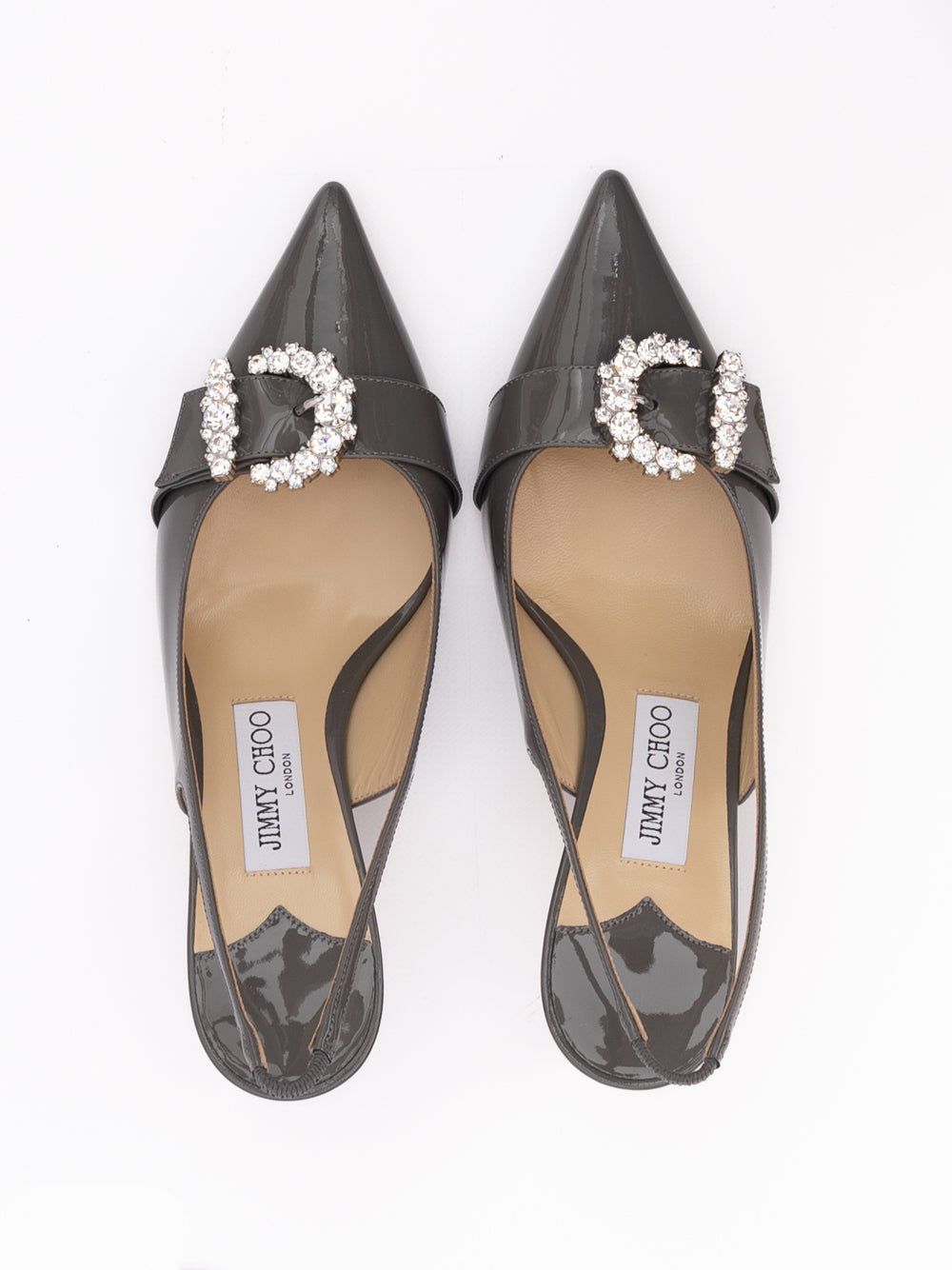 Jimmy Choo Storm Grey Patent Leather Pumps