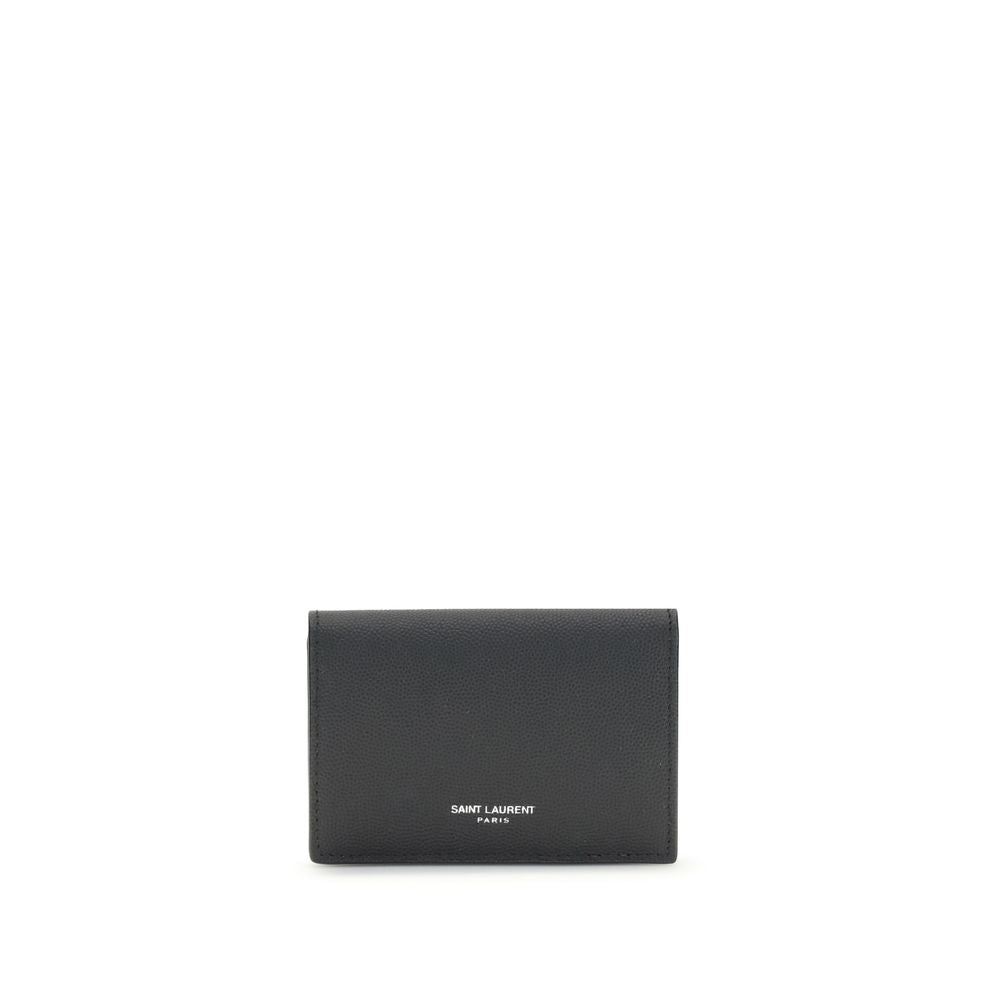 Saint Laurent Black Calf Leather Business Card Holder