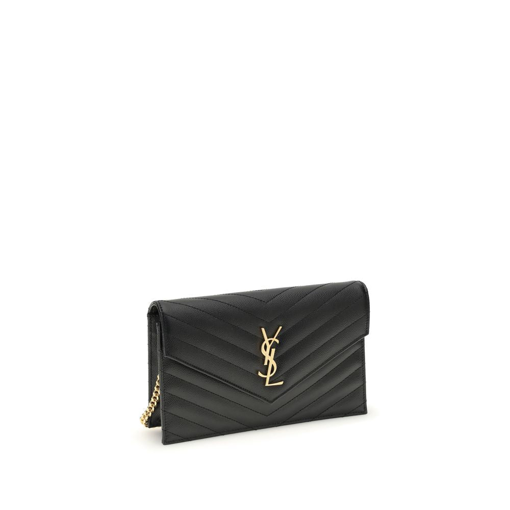 Saint Laurent Black Calf Leather Shoulder Bag