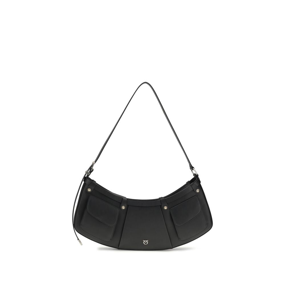 PINKO Black Calf Leather Shoulder Bag