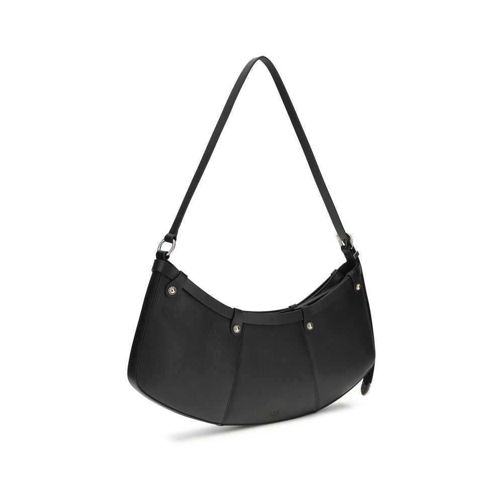 PINKO Black Calf Leather Shoulder Bag