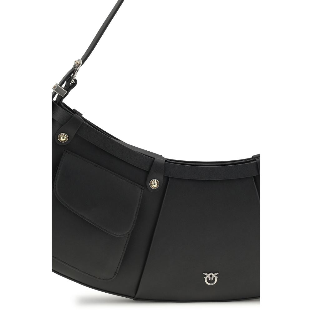 PINKO Black Calf Leather Shoulder Bag