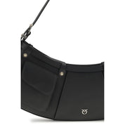 PINKO Black Calf Leather Shoulder Bag