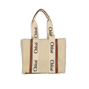 Chloé Beige Shearling Tote Bag