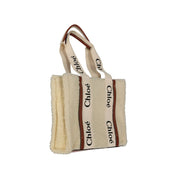 Chloé Beige Shearling Tote Bag
