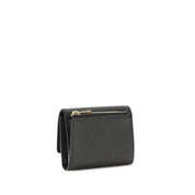 Ferragamo Black Calf Leather Trifold Wallet