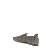 Giorgio Armani Gray Calf Leather Slip-On Loafers