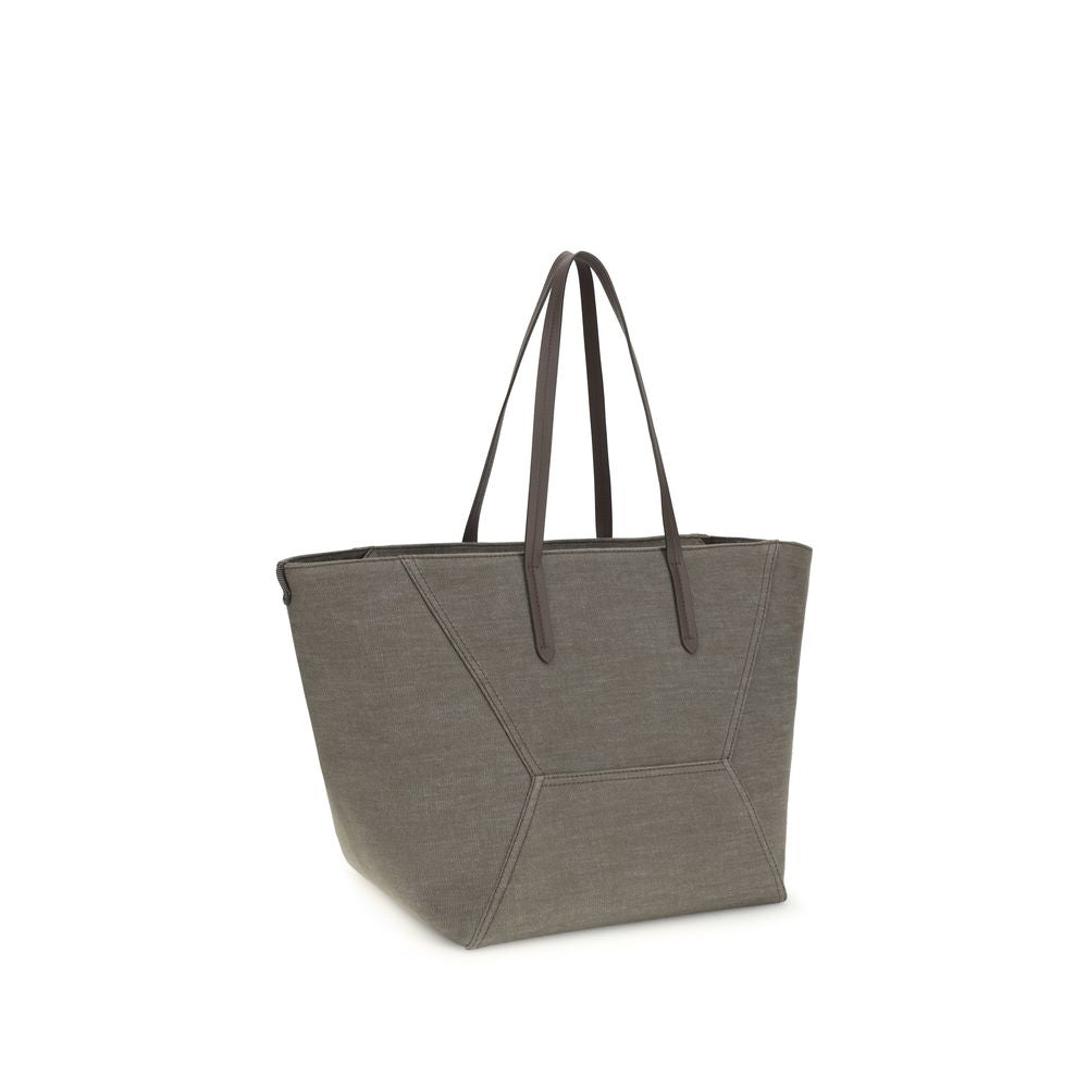 Brunello Cucinelli Brown Nylon Shoulder Bag