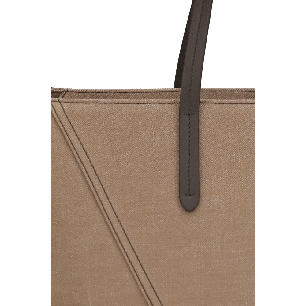 Brunello Cucinelli Beige Nylon Shoulder Bag