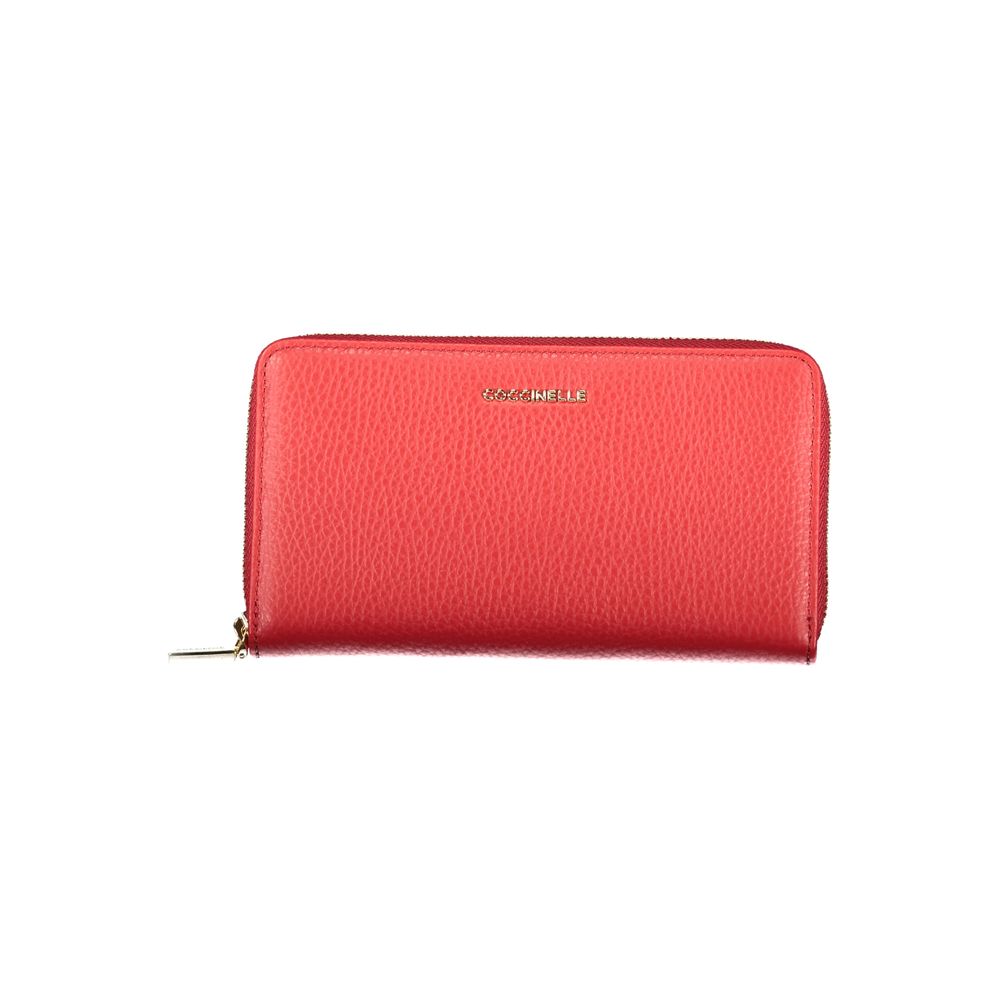 Coccinelle Red Metallic Leather Wallet