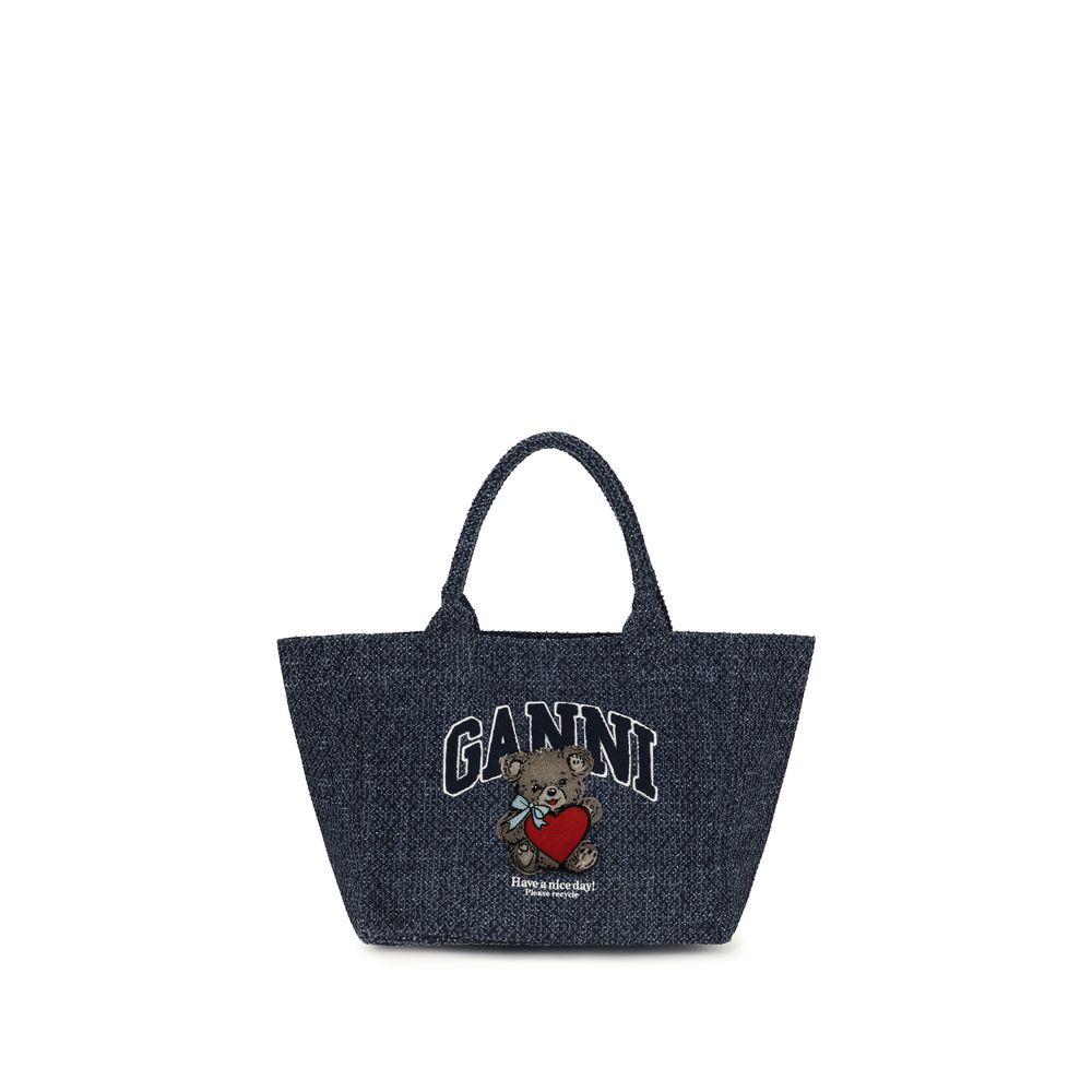 Ganni Blue Denim Shoulder Bag