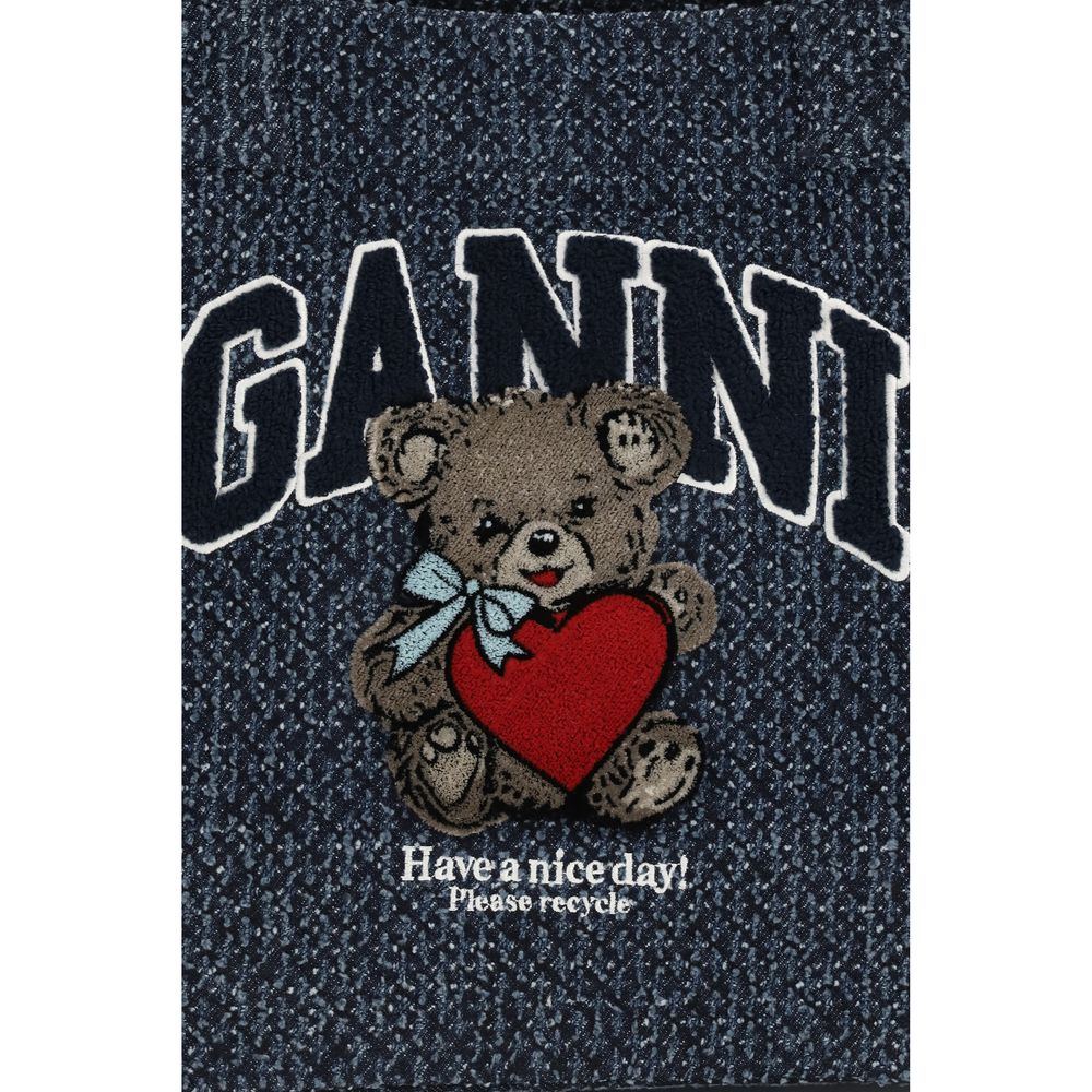 Ganni Blue Denim Shoulder Bag