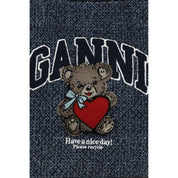 Ganni Blue Denim Shoulder Bag