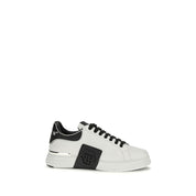 Philipp Plein White Calf Leather Low Top Sneakers