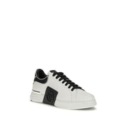 Philipp Plein White Calf Leather Low Top Sneakers