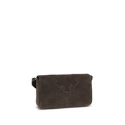 PINKO Brown Suede Calf Leather Shoulder Bag