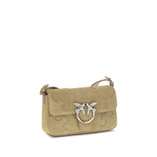 PINKO Beige Calf Leather Shoulder Bag