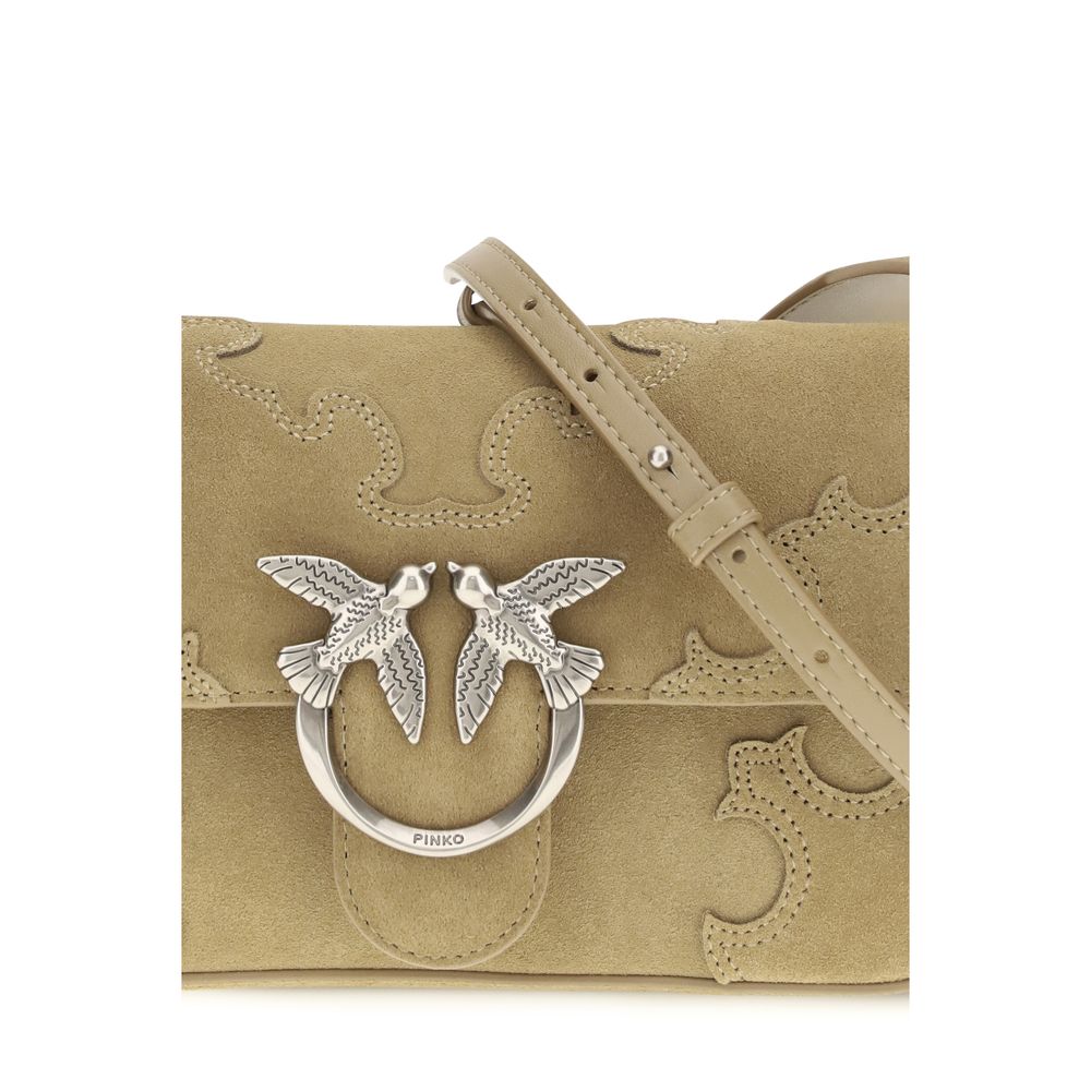 PINKO Beige Calf Leather Shoulder Bag