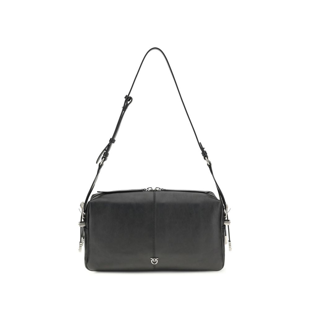 PINKO Black Calf Leather Shoulder Bag