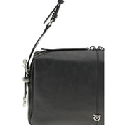 PINKO Black Calf Leather Shoulder Bag