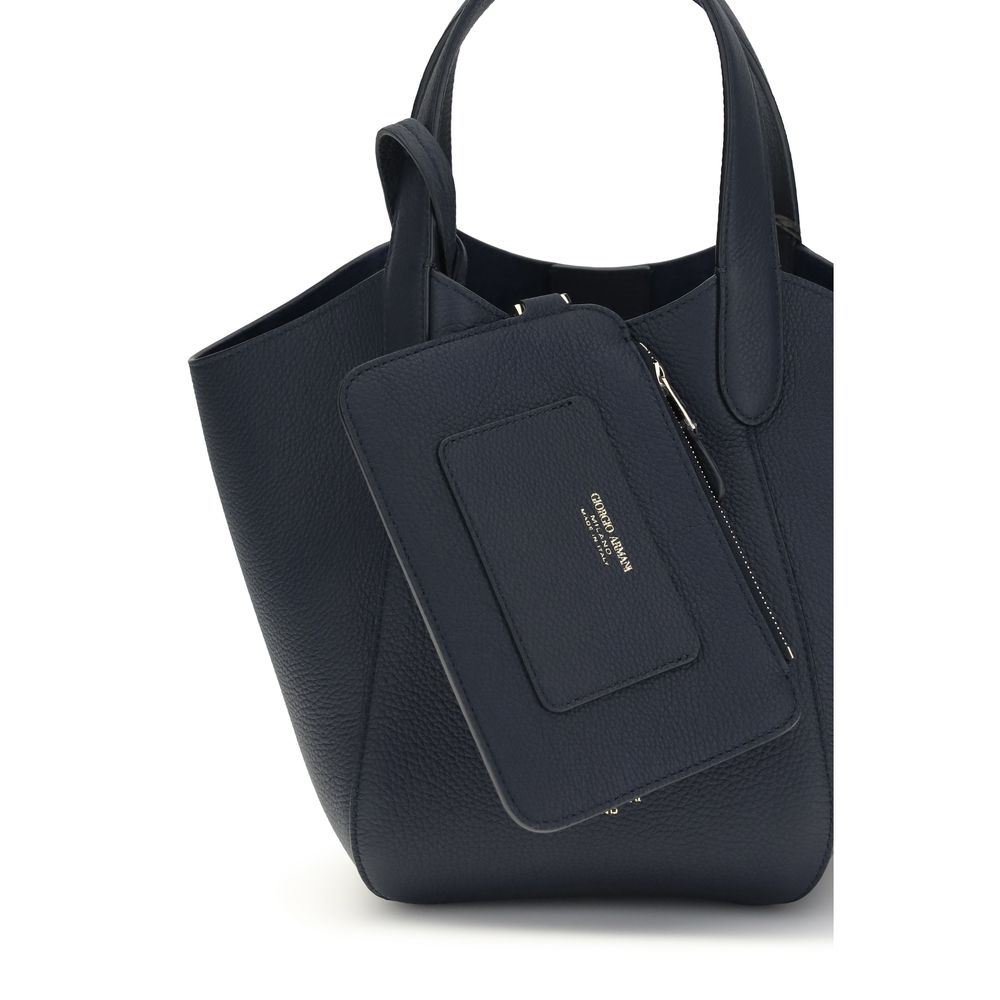 Giorgio Armani Blue Calf Leather Handbag
