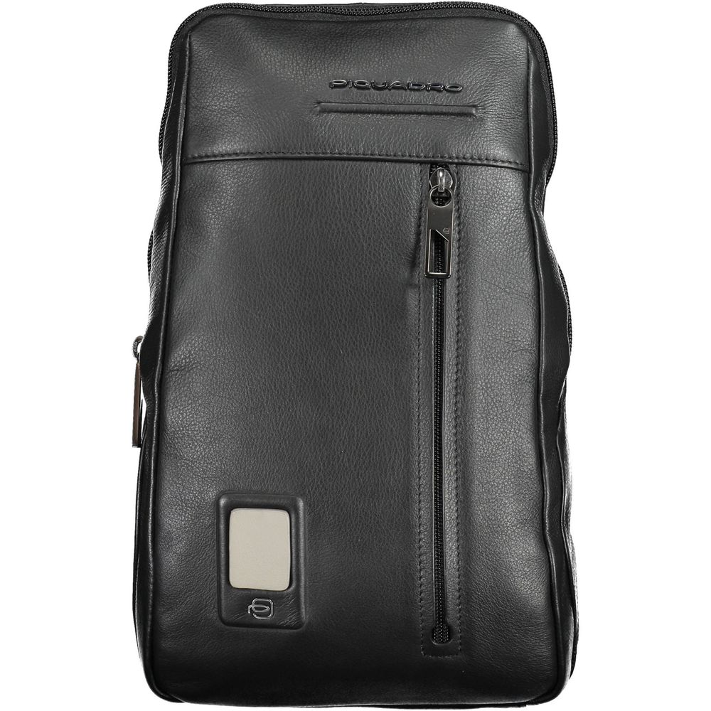 Piquadro Nero Leather Shoulder Bag