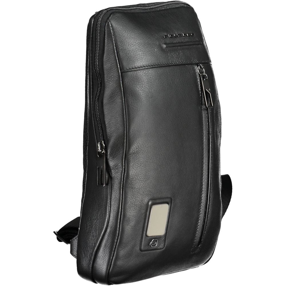 Piquadro Nero Leather Shoulder Bag