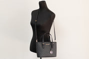 Michael Kors Black Signature Leather XS Jet Set Travel Tote