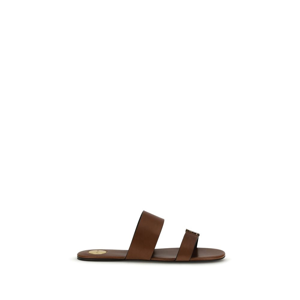 Saint Laurent Bruna Ibiza Platta Sandaler i Kalvläder