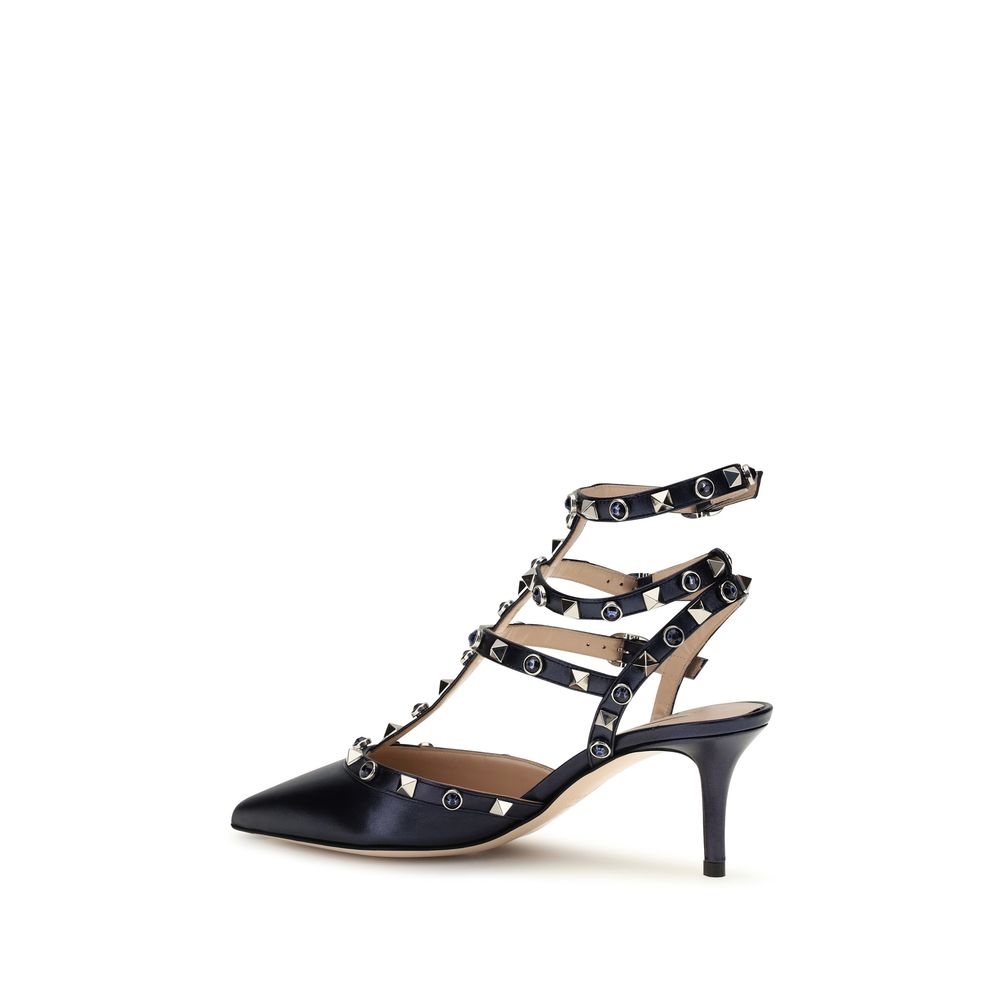Valentino Garavani Blue Calf Leather High Heel Pumps