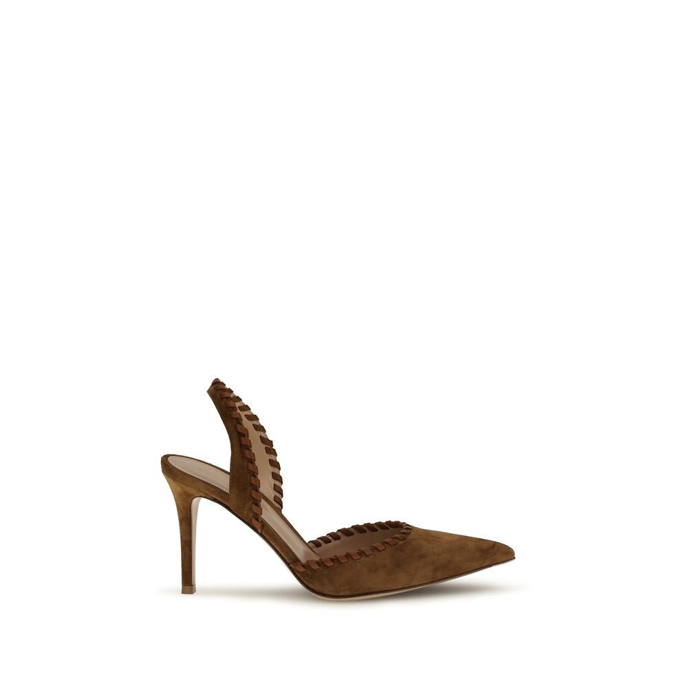 Gianvito Rossi Brown Calf Leather High Heel Pumps