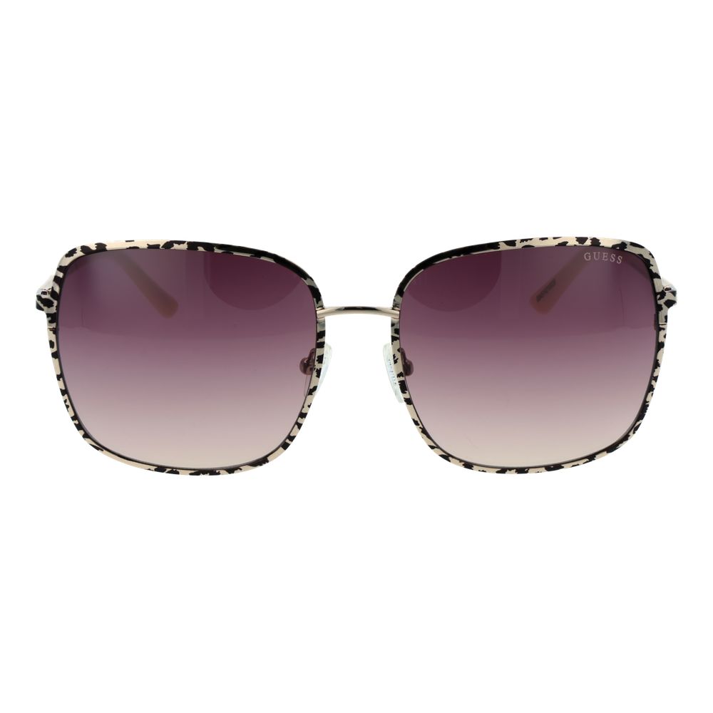 Guess Gold Metal Sunglasses with Purple Lenses