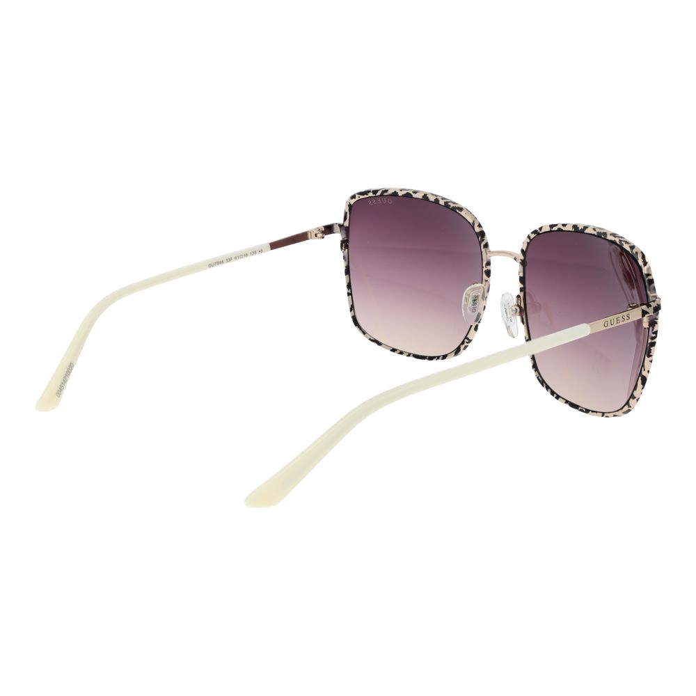 Guess Gold Metal Sunglasses with Purple Lenses