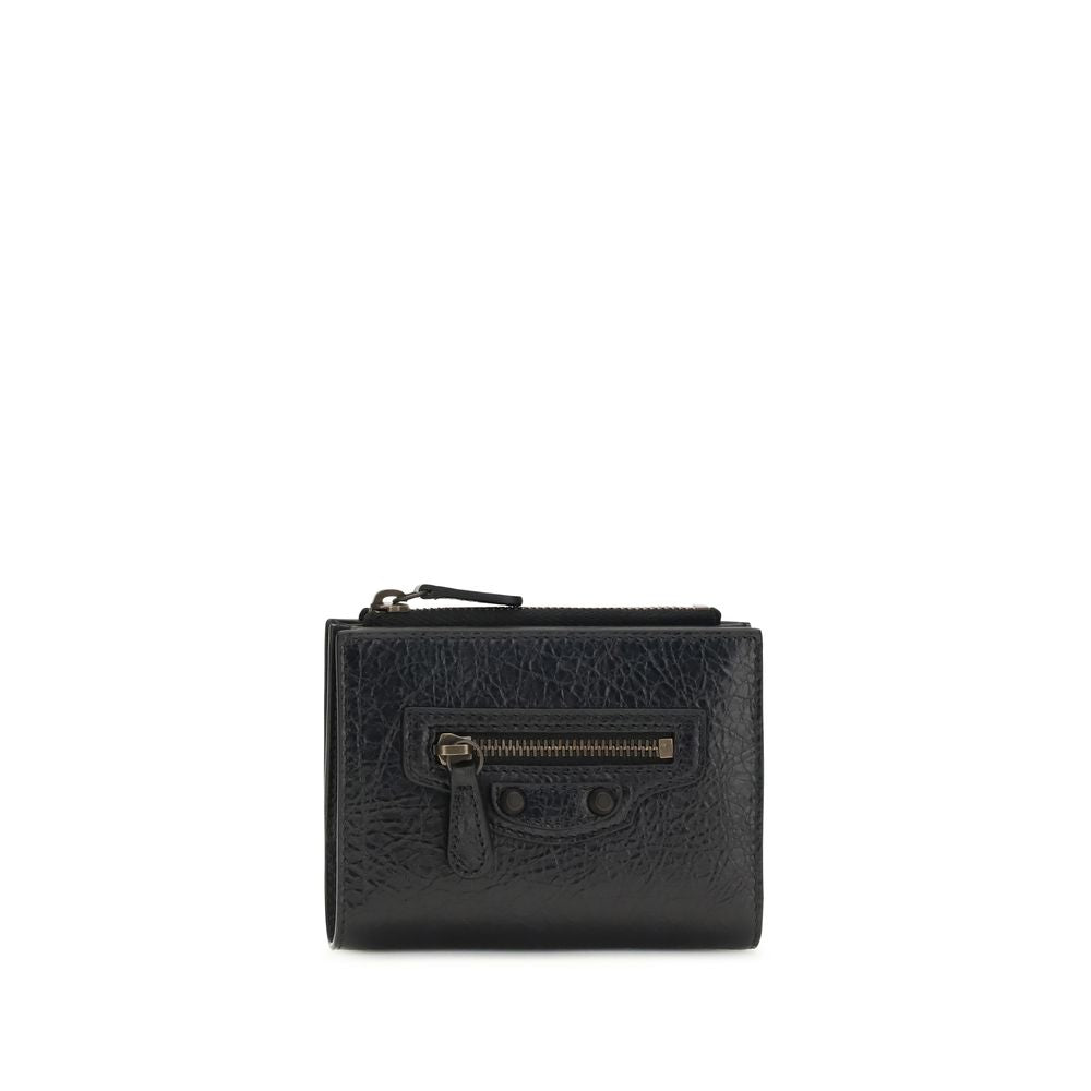 Balenciaga Black Lambskin Bi-fold Wallet