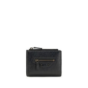 Balenciaga Black Lambskin Bi-fold Wallet