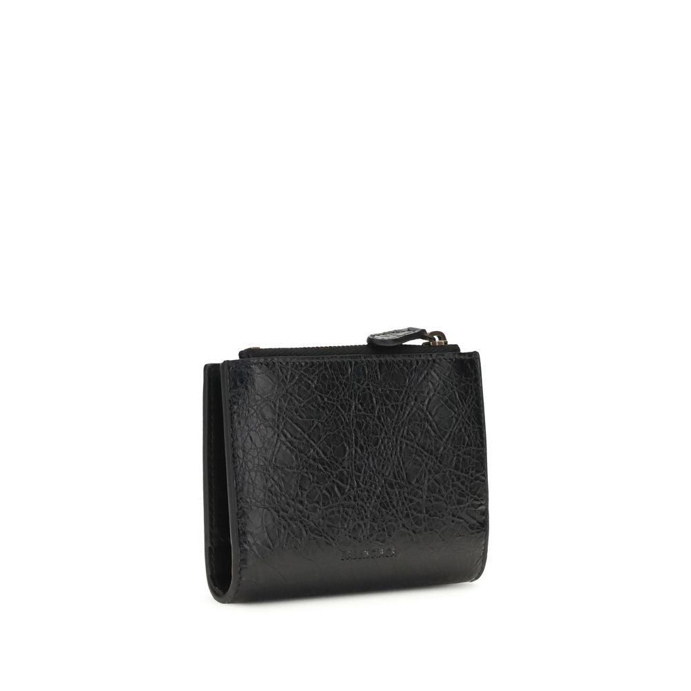 Balenciaga Black Lambskin Bi-fold Wallet