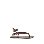 Manebí Brown Calf Leather Flat Sandals
