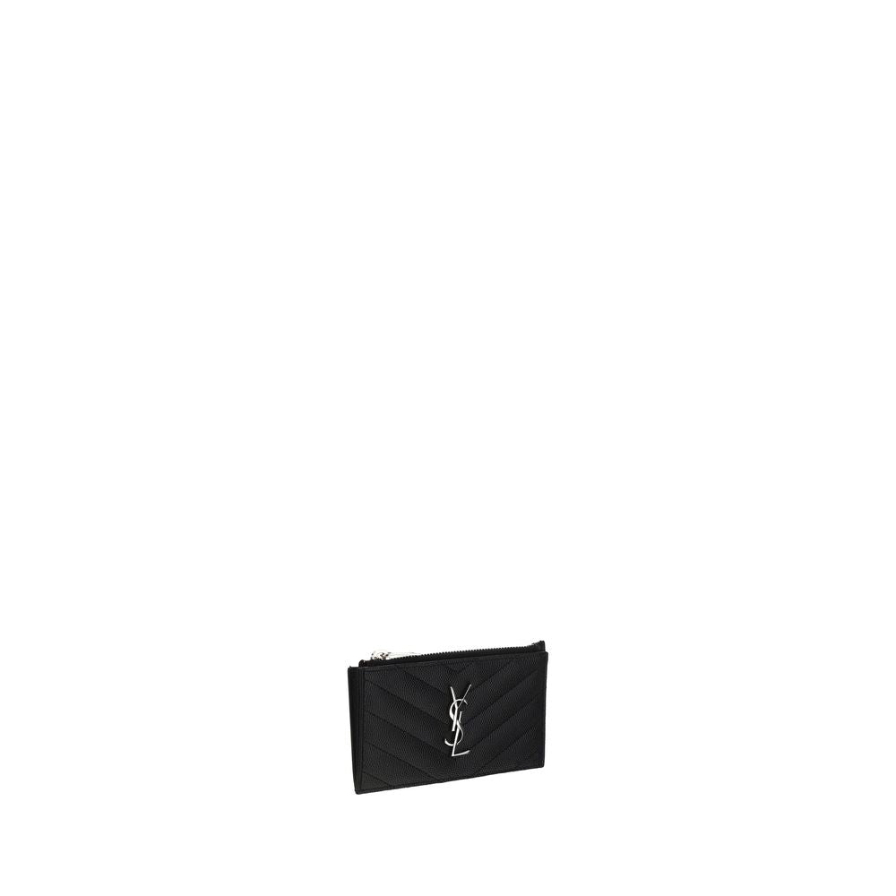 Saint Laurent Black Calfskin Credit Card Holder
