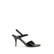 Balenciaga Black Calf Leather Stiletto Heel Sandals