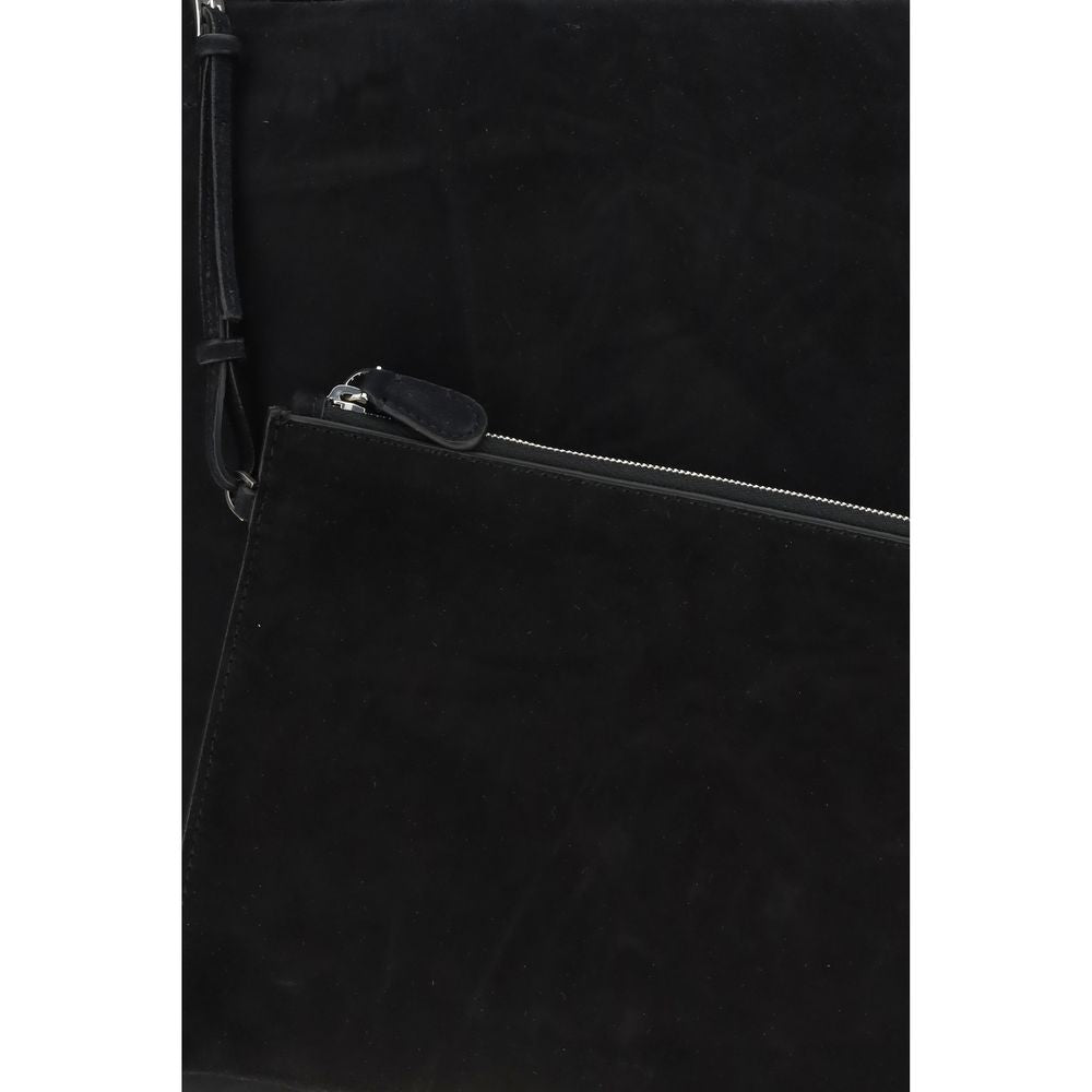 The Row Black Suede Shoulder Bag