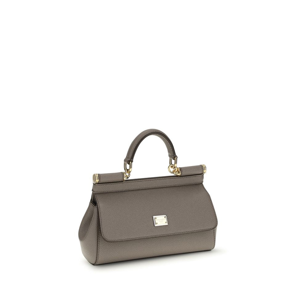 Dolce & Gabbana Brown Calf Leather Sicily Small Shoulder Bag