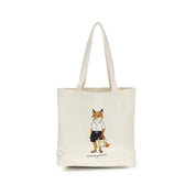 Maison Kitsuné Beige Cotton Tote Bag
