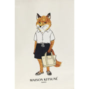 Maison Kitsuné Beige Cotton Tote Bag