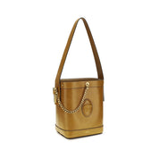 Versace Brown Calf Leather Pivot Bucket Bag