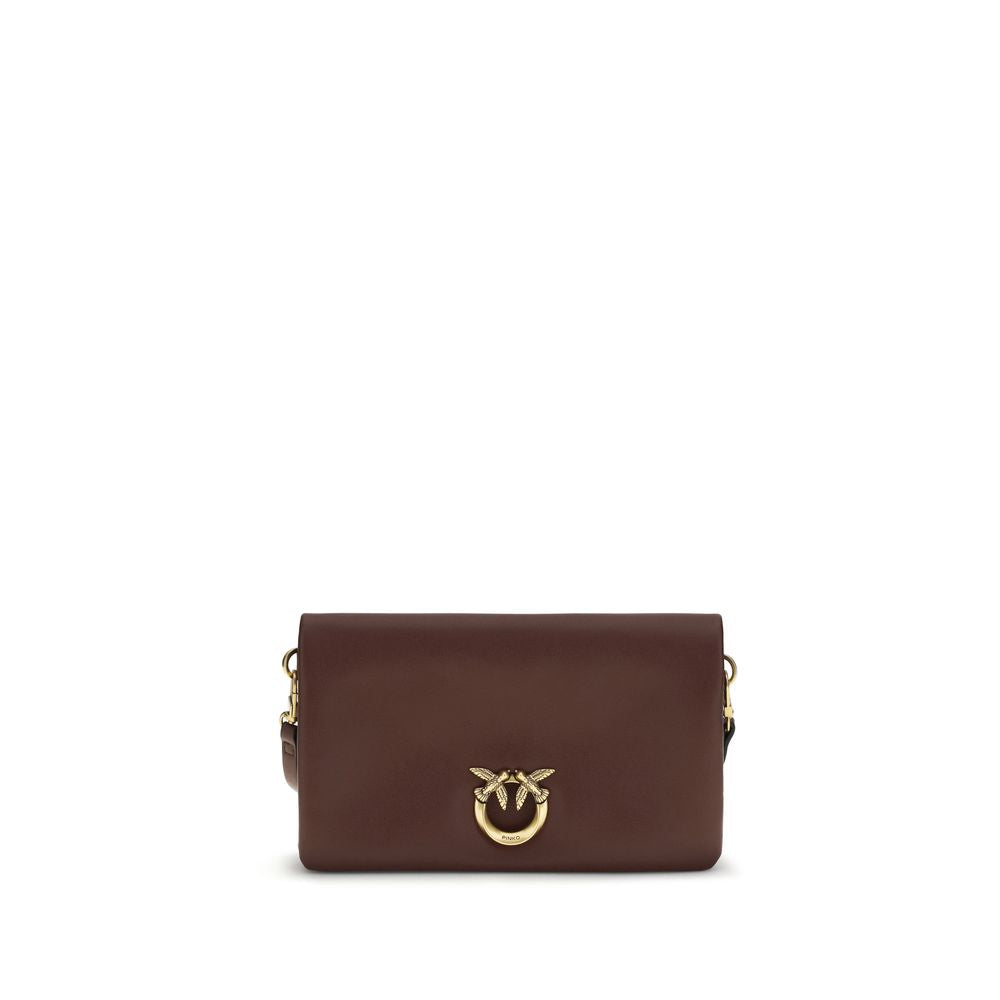 PINKO Purple Calf Leather Shoulder Bag