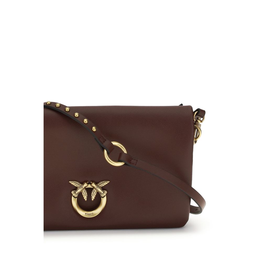 PINKO Purple Calf Leather Shoulder Bag