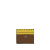 Fendi Leather-colored Calf Leather Card Holder