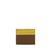 Fendi Leather-colored Calf Leather Card Holder
