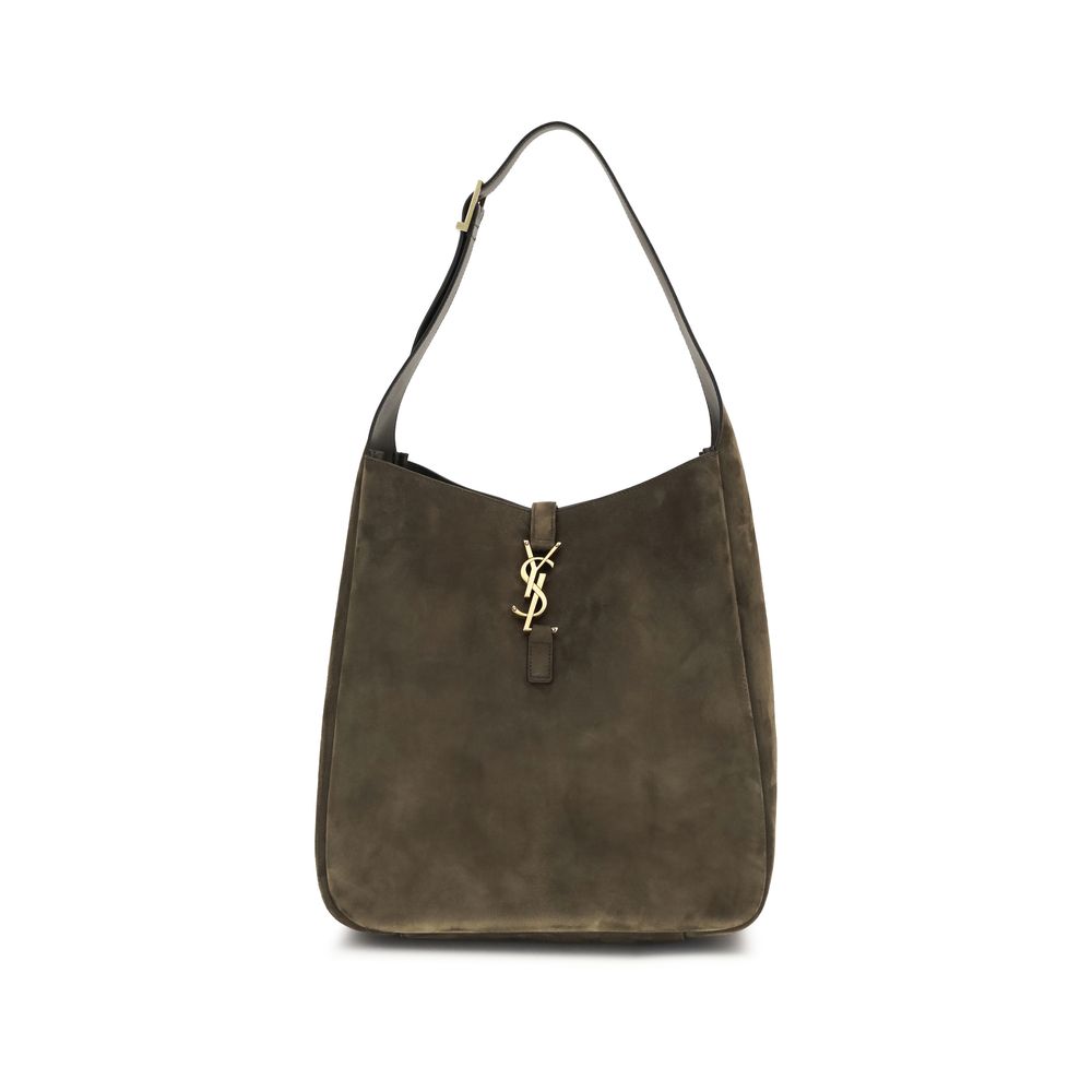 Saint Laurent Bicolor Calf Leather Suede Shoulder Bag